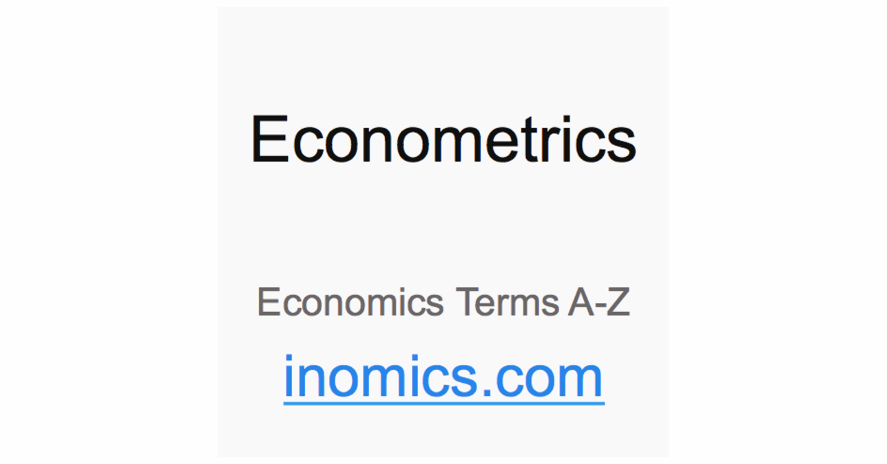Econometrics | INOMICS